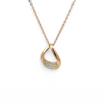 PurpleLuck Rose Gold Twisted Teardrop Pendant