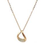 PurpleLuck Rose Gold Twisted Teardrop Pendant