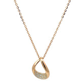 PurpleLuck Rose Gold Twisted Teardrop Pendant