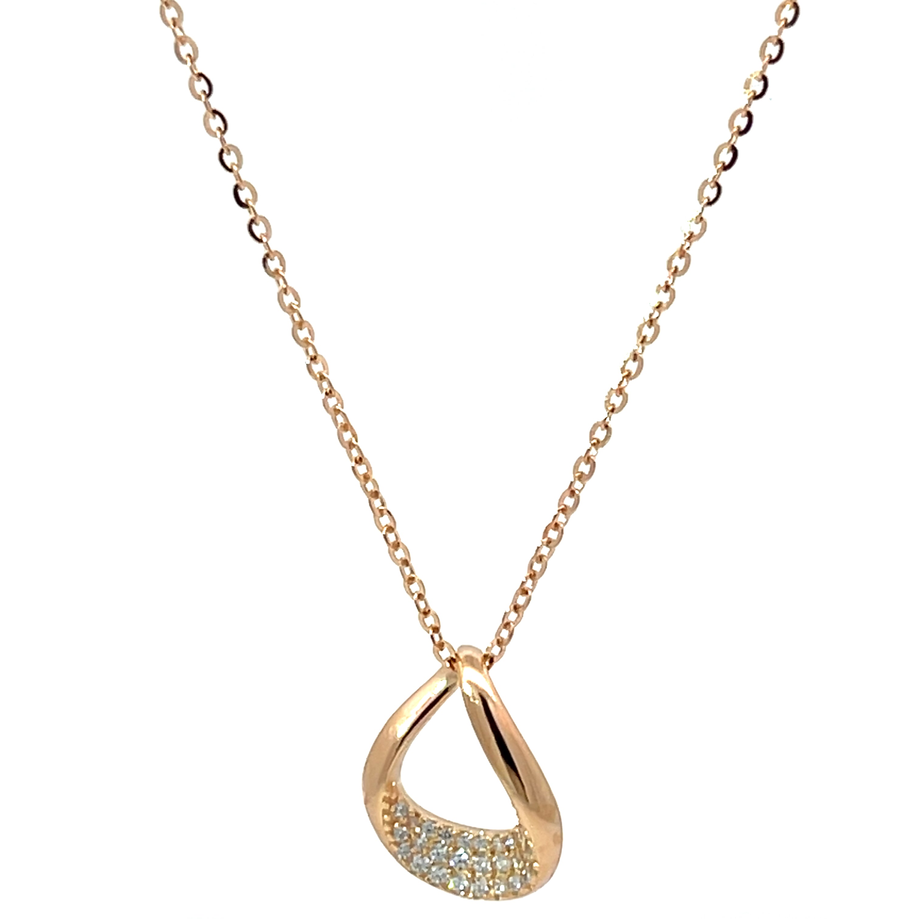 PurpleLuck Rose Gold Twisted Teardrop Pendant