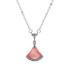 Purpleluck Pink Petal 925 Silver Pendant for women and girls daily and party wear, luxury gift