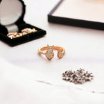  PurpleLuck Playboy Rose Gold Ring. Sterling Silver Charming and elegant ring for women and girls. Perfecting for gifting