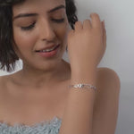 Purpleluck Minissha 925 Silver Bracelet in dainty design. Elegant charm bracelet for Women and girls. Ideal Gift for girlfriend.