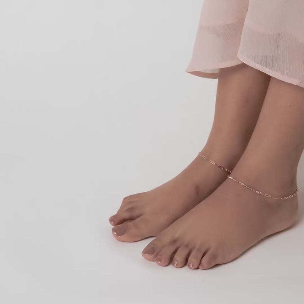 PurpleLuck Tamanna Rose Gold Italian Anklet