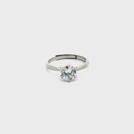 PurpleLuck Audrey 925 Silver Solitaire Ring Adjustable and Elegant ring Perfect for gifting and daily wear