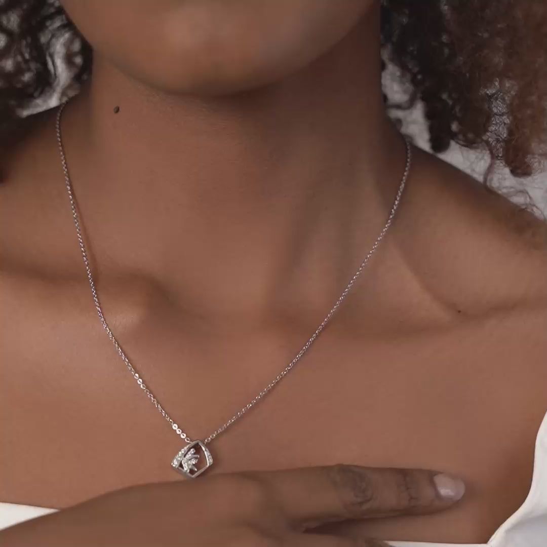 PurpleLuck Olivia 925 Silver Pendant. Simple daily wear modern gift for Women and girls