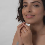 PurpleLuck Shooting Star Rose Gold Ring. 925 Silver Elegant and modern adjustable ring for women and girls
