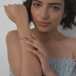 Purpleluck Ileana Rose Gold Charm Bracelet. Sterling Silver festive wear for women and girls. Gift for sister, wife and girlfriend