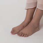 PurpleLuck Genelia Silver Anklet. Sterling Silver trendy and modern ankle jewellery for women and girls. Festive wear adjustable anklet