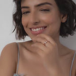 PurpleLuck Love Birds 925 Silver Couple Rings in Rose Gold Plating for couple romantic gift.Valentines and wedding gift