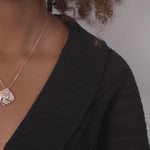 PurpleLuck Jennie Rose Gold Pendant. Sterling Silver minimal festive wear pendant with adjustable chain for Valentines and anniversary gift for girlfriend and wife