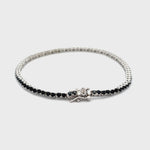 PurpleLuck Ariana Silver Black Tennis Bracelet, black stone elegant and dainty bracelet for girls