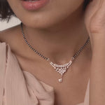 PurpleLuck Aavriti Rose Gold Mangalsutra. Sterling Silver jewellery for women and gift for wife