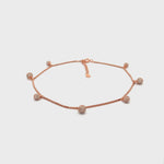 Purpleluck Genelia 925 Silver Anklet- Rose Gold plated anklet with adjustable length. Simple and elegant design for women