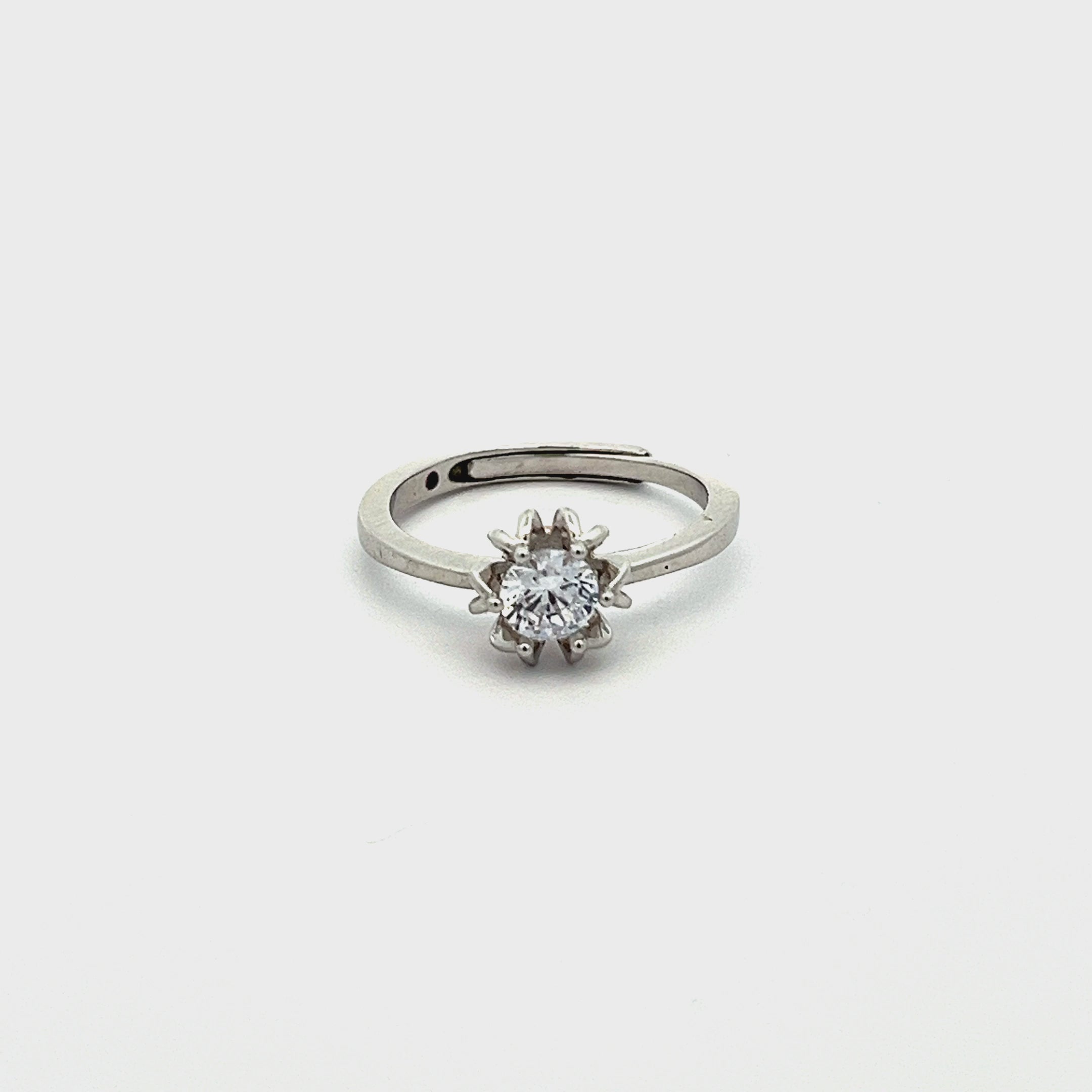 PurpleLuck Rachel 925 Silver Solitaire Ring Dainty and adjustable ring for women and girls. Perfect for Romantic gift for girlfriend