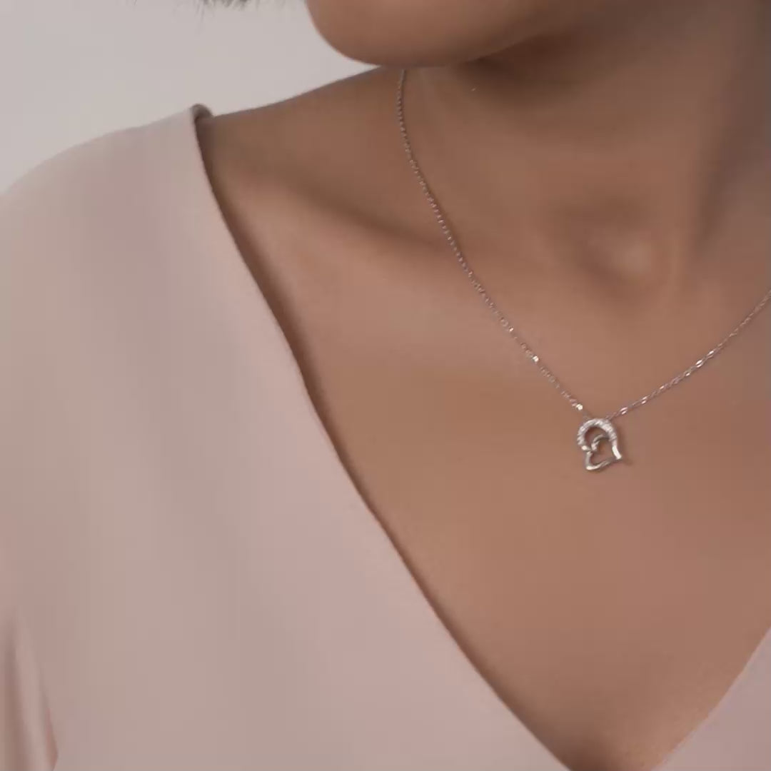 PurpleLuck Heartbeat Silver Necklace - Romantic gift for girlfriend and wife with adjustable chain. Valentine and anniversary gift