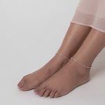 PurpleLuck Yennefer Silver Anklet. Sterling Silver bead anklet. Charming and elegant single leg anklet