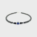PurpleLuck Regina Evil Eye 925 Silver Anklet. Anti-Nazar traditional jewellery for women and girls. Gift for girlfriend and wife