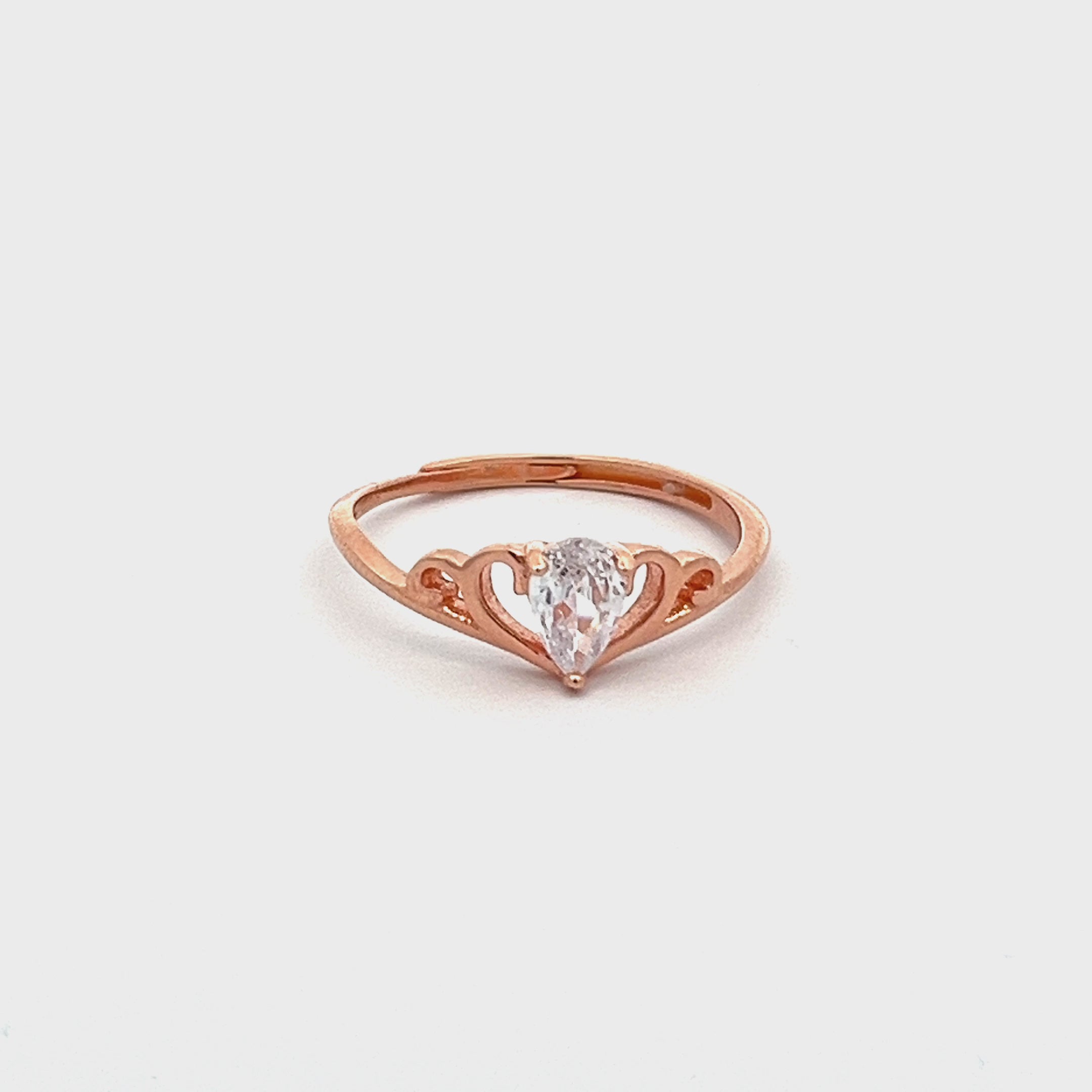 PurpleLuck Diana Rose Gold Crown Ring. Sterling Silver charm ring for girls and women Perfect gift for Birthday, Valentines day and anniversary for girlfriend and wife