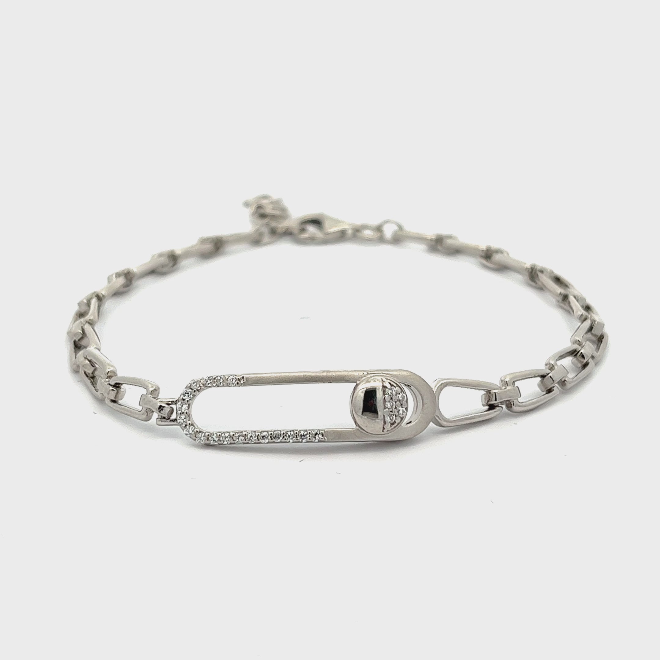 Purpleluck Minissha 925 Silver Bracelet in dainty design. Elegant charm bracelet for Women and girls. Ideal Gift for girlfriend.