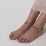 PurpleLuck Regina Evil Eye 925 Silver Anklet. Anti-Nazar traditional jewellery for women and girls. Gift for girlfriend and wife