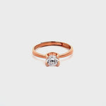 PurpleLuck Zoey 925 Silver Solitaire Ring in rose gold plating. Adjustable design and charming gift for wife and girlfriends