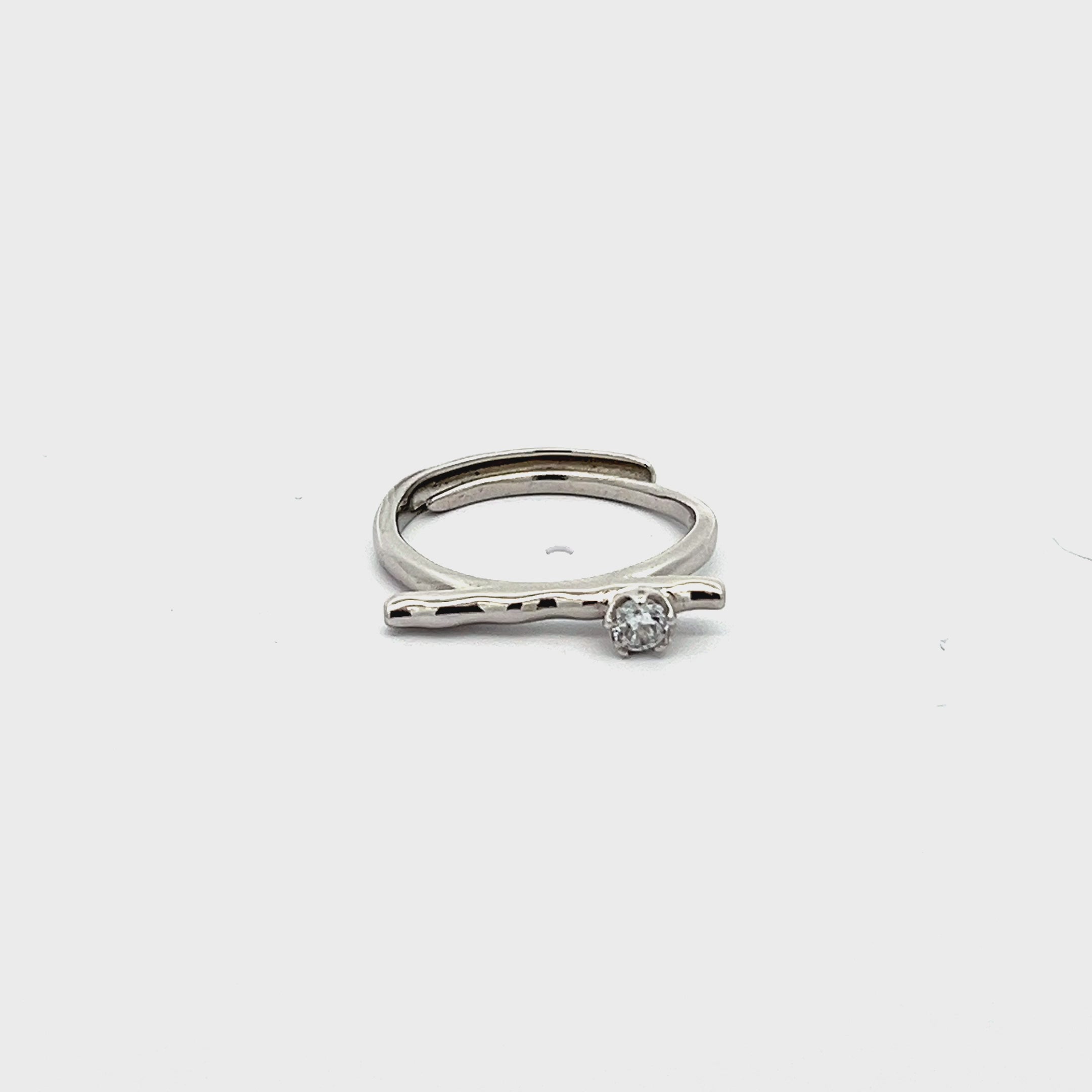 PurpleLuck Sandra 925 Silver Ring Dainty and minimal adjustable ring for women and girls