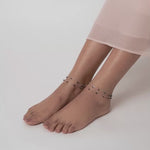 PurpleLuck Kaira 925 Silver Double Layered Queen Anklet. Anklet for single leg for women and girls with adjustable length