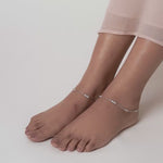 PurpleLuck Catherine 925 Silver Anklet-Wedding wear luxury ankle jewellery for women and girls. perfect gift for wife.