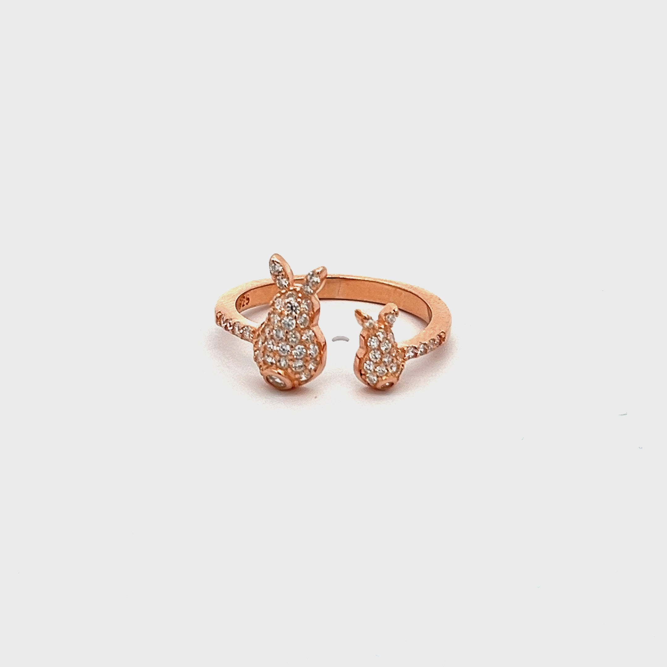  PurpleLuck Playboy Rose Gold Ring. Sterling Silver Charming and elegant ring for women and girls. Perfecting for gifting