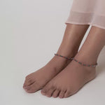 PurpleLuck Nayanthara Silver Nazariya Anklet. Sterling Silver traditional simple and elegant everyday wear ankle jewellery for women