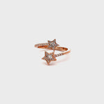 PurpleLuck Shooting Star Rose Gold Ring. 925 Silver Elegant and modern adjustable ring for women and girls