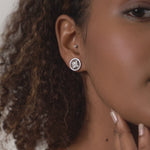 PurpleLuck Adriana Silver Pendant Set , Sterling Silver pendant and earrings for women and girls with Zircon stones