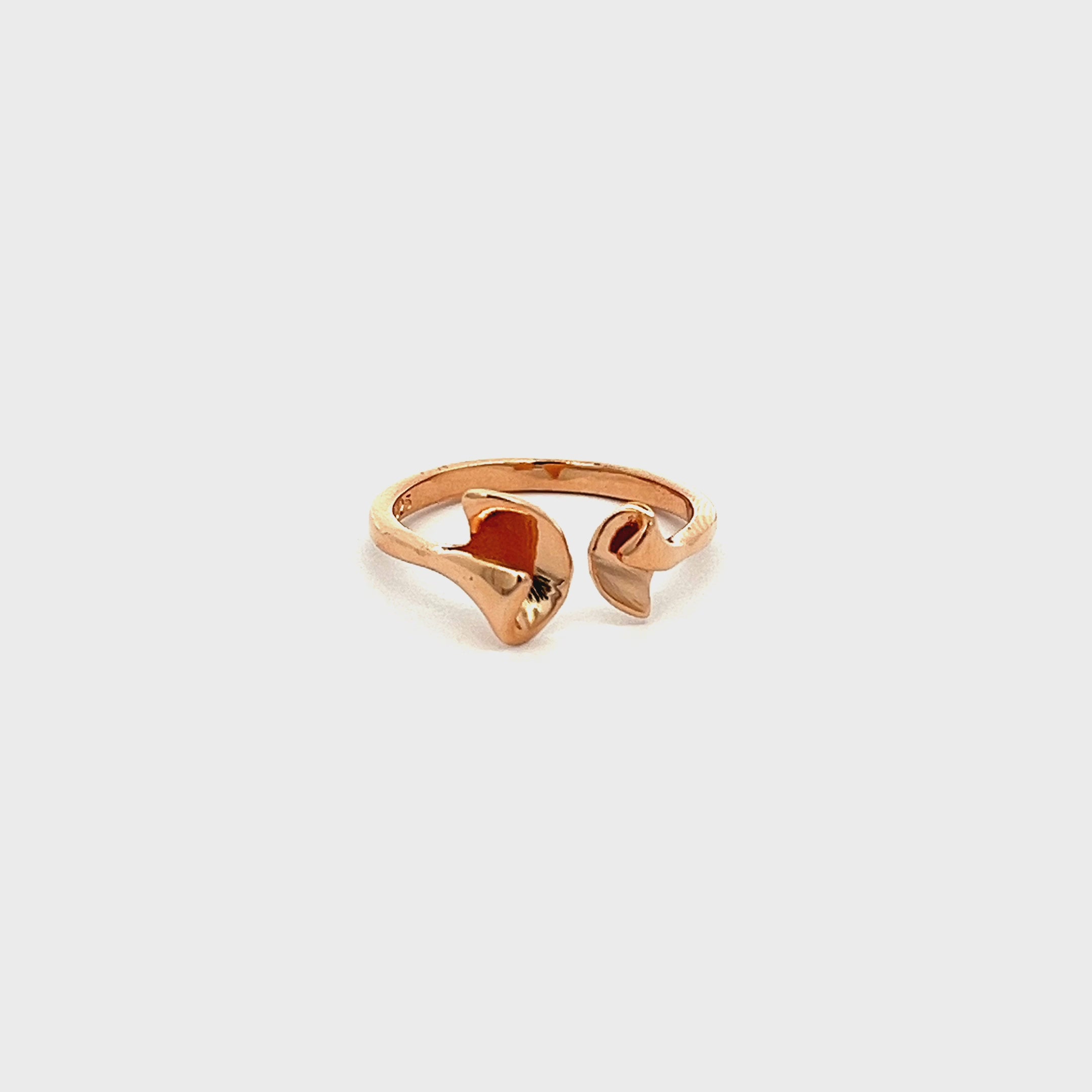 PurpleLuck Emma Rose Gold Ring. Sterling Silver daily wear elegant adjustable ring for women and girls. Perfect for Romantic gift for girlfriend