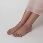 PurpleLuck Kaira 925 Silver Black Queen Anklet. Classy black bead anklet for daily wear with adjustable chain.