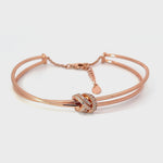 PurpleLuck Kyra 925 Silver Bracelet in rose gold plating for Women and Girls. Dainty and modern design adjustable bracelet. Perfect gift for Girlfriend