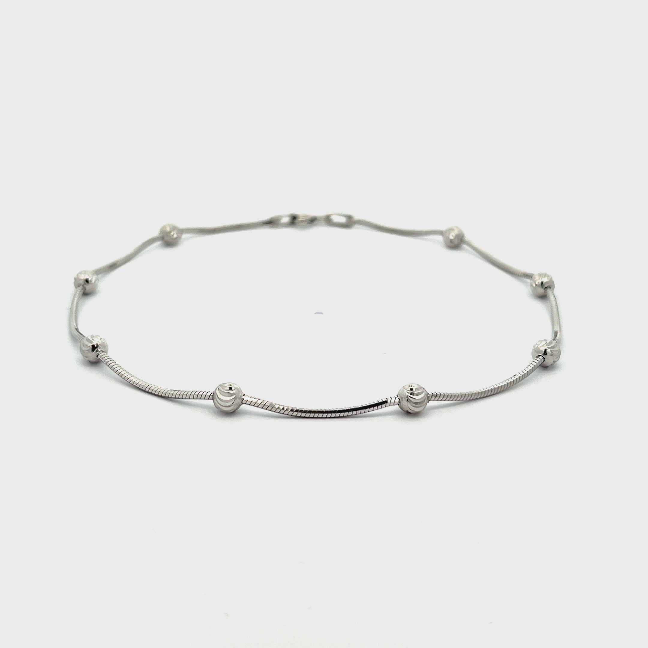 PurpleLuck Alyssa 925 Silver Anklet. Minimal sleek ankle jewellery for women and girls. Dainty single anklet