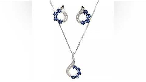 PurpleLuck Silver Imperial Blossom Pendant Set. Sterling silver set for a birthday gift