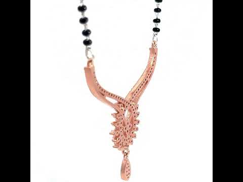 Purpleluck Tanvi 925 Silver Mangalsutra. Rose Gold plated women jewellery