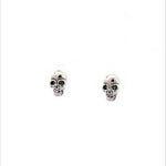 Anya Oxidized 925 Silver Skull Earrings. Charm studs for women and girls for daily wear
