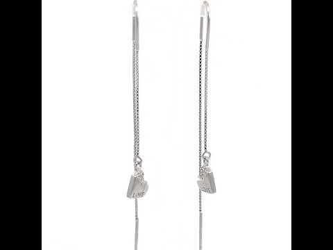 PurpleLuck Candice 925 Silver Thread Earrings for Birthday and Valentine Day gift for Girlfriend and Wife. Charm and elegant design