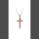PurpleLuck Rose Gold Eternal Cross Pendant. Sterling Silver pendant for gifting