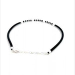 Purpleluck Nocturne Muse 925 Silver Anklet traditional black anklet for women. Trendy and minimal anklet for daily wear