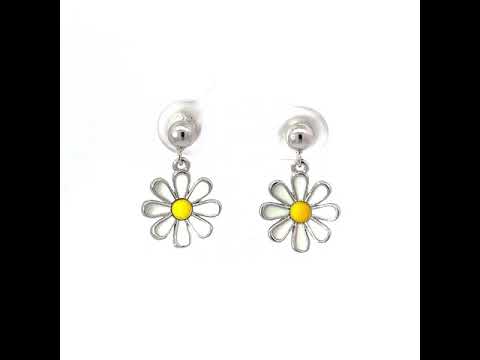 PurpleLuck Anastasia Silver Flower Earrings