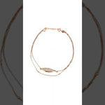 PurpleLuck Double Layered Feather 925 Silver Anklet. Delicate anklet with adjustable chain for girls