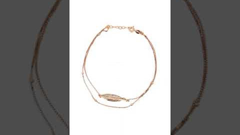 PurpleLuck Double Layered Feather 925 Silver Anklet. Delicate anklet with adjustable chain for girls