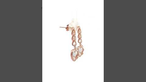 PurpleLuck Rose Gold Love Earrings, 925 Silver heart shape earring for Valentine day gift