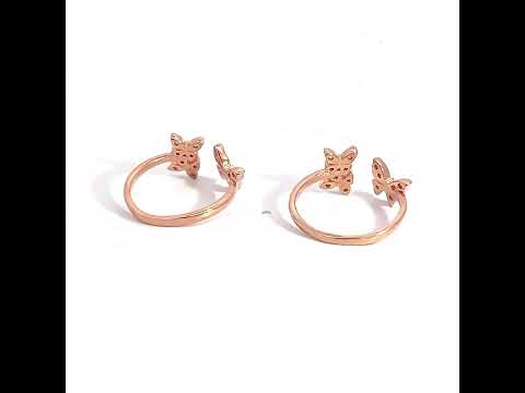 PurpleLuck Juhi 925 Silver Butterfly Toe Rings luxury Indian traditional wear