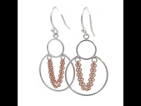 PurpleLuck - Silver and Rose Gold Celene Hoop Earrings