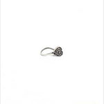 PurpleLuck Alia Oxidized Silver Nose Pin. Traditional minimal Indian Nose Jewelry